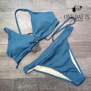 Zaful Ribbed Bikini Swimsuit Size L